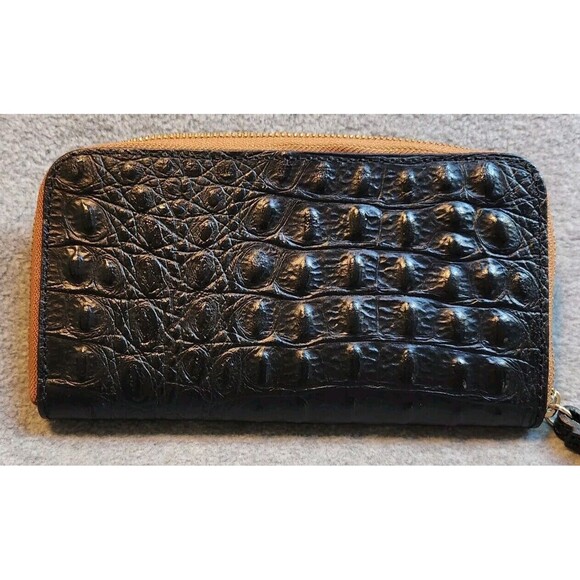 M&R Genuine Leather Moda in Pelle  Ostrich Pattern Tote Shoulder Bag and Wallet - Picture 9 of 11